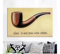 CAOXTART Dipinto a olio di Magritte Pipe, Pop Art, Ceci n'est pas une pipe, stampe su tela surrealiste per arredamento moderno, cornice 50x70 cm