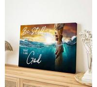CAOXTART Dipinto su tela in stile astratto, Stai zitto e sappi che io sono Dio, poster, murale per soggiorno, decorazione da parete (80x120 cm/cornice interna)