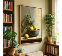 CAOXTART Poster classici con limoni, natura morta, decorazioni rustiche per la cucina in stile fattoria, quadro vintage con frutta e botanica su tela (70x110 cm/senza cornice)