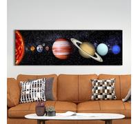 CAOXTART Quadri su tela raffiguranti il sistema solare: poster educativi sulla scienza spaziale, decorazione da parete per la camera dei bambini (40x120 cm/senza cornice)