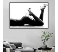 CAOXTART Ritratto femminile sexy in bianco e nero, dipinto su tela, figura artistica da parete, poster con stampe fotografiche minimaliste, arredamento per la camera da letto (50x70 cm/senza cornice)