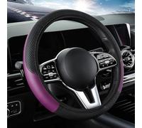 CAOZIXMB Coprivolante Auto per Hyundai i10 (2009-2024), Copri Sterzo Auto Traspirante Resistente e Facile da Pulire Accessori Auto,Black Purple