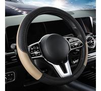 CAOZIXMB Coprivolante Auto per Kia Picanto (2004 2005 2006 2007 2008 2009 2010 2011 2012), Copri Sterzo Auto Traspirante Resistente e Facile da Pulire Accessori Auto,Beige