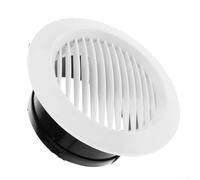 Cap Air Griglia rotonda per parete 100 mm soffitto 75 mm o 125 mm 150 mm 200 mm condotto di ventilazione bianco con feritoie nere compatibile (125 mm)