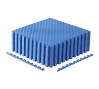 CAP Barbell 1/2-Inch Interlocking EVA Foam Exercise Puzzle Mats - 3 Pack | 24" x 24" x 1/2" | Tatami Pattern - Blue