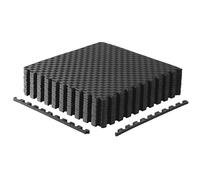 CAP Barbell 1/2 tappetini puzzle ad incastro in schiuma EVA - Confezione da 2 | 61 x 61 x 1/2 cm | motivo tatami - nero
