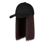 Cap Capelli Acconciatura Diritto Parrucca Regolabile Cappello Attaccato Lungo Ad Alta Temperatura Seta Copricapo Capelli Parrucche Baseball Umano con It Parrucca Sintetica con Cap