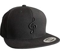 cap: Chiave Musicale - Flexfit Classic Snapback Basecap con Ricamo in 3D- Musica Music - Berretto - Cappello - Hip Hop Rap - Regalo - Urban Streetwear - Vintage - Deejay DJ (Nero)