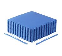 Cap - Confezione da 3 tappetini puzzle per esercizi, 61 x 61 x 1/2", motivo a T, colore: Blu