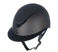 HKM Casco da equitazione Alarion Diamond con strass e profilo lucido Nero/Argento XS
