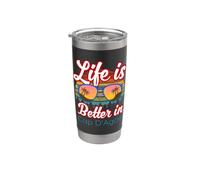 Cap D'Agde Souvenir / "Life Is Better In Cap D'Agde!" Bicchiere termico in acciaio inox doppia parete