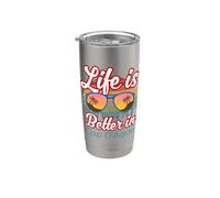 Cap D'Agde Souvenir / "Life Is Better In Cap D'Agde!" Bicchiere termico in acciaio inox doppia parete