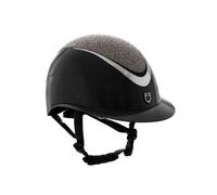 Cap per equitazione modello Star calotta lucida con visiera larga e brillantini