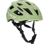 PUKY Casco M verde, ideale per circonferenza della testa 54 - 58 cm, leggero e ventilato, robusto policarbonato e schiuma EPS, modulo luce e visibilità a 360°, design elegante e opzioni di colore