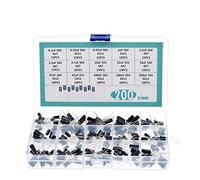 Capacitors 15Values, 200pcs, 0.1uF-220uF, Radial Set, Electrolytic Capacitor Assortment Kit, 10V/16V/25V/50V, Pack Capacitance Meters