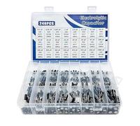 Capacitors 240pcs Electrolytic Capacitor Assortment Kit 24 Values from 0.1uF to 1000uF Aluminum Capacitors Set for Technician,Electrician to Store＆Release Power