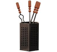 set camino Box cm 18x50h in acciaio 4 attrezzi utensili stufa caminetto