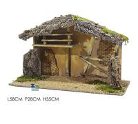 CAPANNA GROTTA GRANDE VUOTA PER PRESEPE NATALIZIO CON MUSCHIO SUGHERO