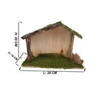 Capanna in Legno Vuota con muschio per la Natività in 3 misure rifugio presepe