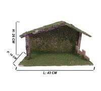 Capanna in Legno Vuota con muschio per la Natività in 3 misure rifugio presepe