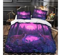 Capanna nella foresta copripiumino Biancheria da letto Set di 3 Pezzi microfibra stampa di 3D con federa con federe Scena rustica sul lago Set Di Copripiumino for adulti e coppie Double（200x200cm）