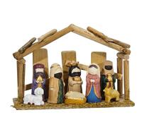 Capanna Presepe in Legno completa di Natività 8 Statuine moderna