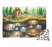Capanna sotterranea nella foresta Puzzle 1000 Pezzi Gioco di Puzzle 1000 Pezzi Carta Scena di vita comunitaria Relax Adulti Casa Famiglia Regalo 38x26cm/1000pcs