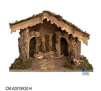 CAPANNA VUOTA SCENARIO AMBIENTAZIONE PER PRESEPE CM 42X19X30 H SU BASE ART 07274