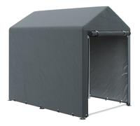 Capanno Box per Attrezzi da Giardino 120x179x165 cm Tenda in PE anti UV e Metallo Grigio scuro