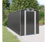 vidaXL Capanno da giardino Antracite 192x523x223 cm in acciaio zincato