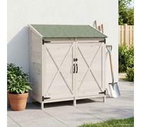 vidaXL Capanno da Giardino Bianco 106 x 56 x 113,5 cm, Ampio spazio, shed da giardino moderno in legno, resistente alle intemperie, ventilato per esterni