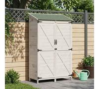 vidaXL Capanno da Giardino Bianco 106 x 56 x 176,5 cm, Ampio spazio, shed da giardino moderno in legno, resistente alle intemperie, ventilato per esterni