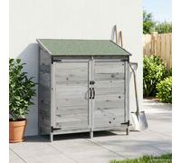 vidaXL Capanno da Giardino Grigio 106,5 x 56 x 113,5 cm, Ricovero da Giardino, Struttura in Legno Rettangolare, Spazio Abbondante per Attrezzi, Organizzazione Impermeabile