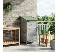 vidaXL Capanno da Giardino Grigio 59 x 56 x 113,5 cm, Ricovero da Giardino, Struttura in Legno Rettangolare, Spazio Abbondante per Attrezzi, Organizzazione Impermeabile