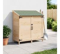 vidaXL Capanno da Giardino Naturale 106,5 x 56 x 113,5 cm, Ricovero da Giardino, Struttura in Legno Rettangolare, Spazio Abbondante per Attrezzi, Organizzazione Impermeabile