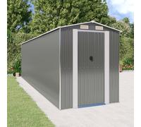 Capanno da Giardino Grigio Chiaro 192x689x223cm Acciaio Zincato