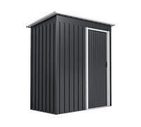 Outsunny Casetta da Giardino Porta Utensili in Lamiera di Acciaio, Capanno da Giardino in Acciaio con Porte Scorrevoli, 163x89x182cm, Nero Aosom