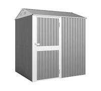 Outsunny Casetta da Giardino Alta in Acciaio da 3.51m² con Prese d'Aria e Porta Bloccabile, 209x177x236 cm, Argento Aosom Italy