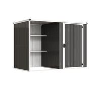 Outsunny Capanno da Giardino in Acciaio Zincato, Porta Bloccabile, 231 x 125 x 162 cm, Grigio Aosom Italy