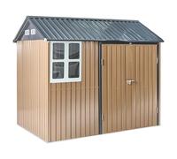 Capanno da giardino walk-in in acciaio marrone 235 x 175 cm