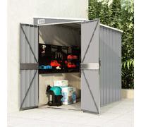vidaXL Capanno Giardino a Parete Grigio 118x194x178 cm Acciaio Zincato