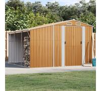 vidaXL Capanno Giardino Marrone Chiaro 277x279x179 cm Acciaio Zincato