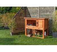 Capanno per animali piccoli con recinto all'aperto 116 × 97 × 63 cm marrone