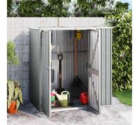 Capanno per Attrezzi Grigio 161x89x161 cm in Acciaio Zincato