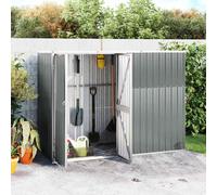 vidaXL Capanno per Attrezzi Grigio 225x89x161 cm in Acciaio Zincato