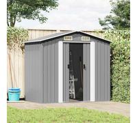 vidaXL Capanno per Attrezzi in Metallo Grigio 204x132x186 cm