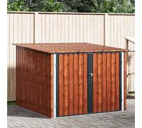 vidaXL Portabici 3 pezzi, marrone, 215 x 206 x 157 cm, metallo, giardino e terrazza, rettangolare, moderno, durevole, design elegante per ambienti esterni, facile manutenzione, look contemporaneo