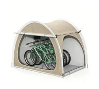 Capanno per Biciclette per 3-4 Biciclette, Impermeabile e con Protezione UV, Pieghevole, Adatta Anche per Moto, Attrezzi da Giardino e Tosaerba(Beige)