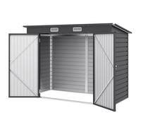 Capanno Porta Attrezzi con Ripiani Regolabili e Chiavistello 249x121x183 cm in Acciaio Zincato Grigio