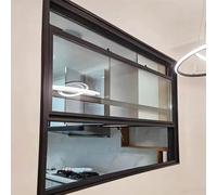 Capanno scorrevole in alluminio nero per finestra C s interno/esterno F Mount 45,7-152,7 cm, lunghezza 76 x 76 cm, perfetto per il miglioramento della casa e ventilazione